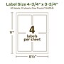 Avery EcoFriendly Laser/Inkjet Rectangle Multipurpose Labels, 4-3/4" x 3-3/4", White, 40/Pack (94254)~#|#~C709C4E3-92B9-4CD2-AAEAC39E0647F85E_sc7