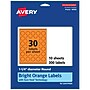 Avery Laser/Inkjet Multipurpose Circle Labels, 1.25" Dia., Bright Orange, 300/Pack (94505)~#|#~C70B6722-7289-41FB-886ECD43C349A776_sc7