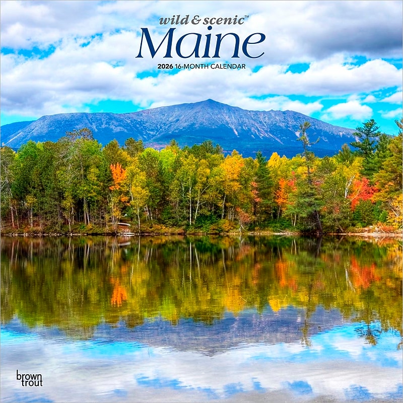 2026 BrownTrout Maine Wild & Scenic 12" x 12" Monthly Wall Calendar (9798330704477) image 1