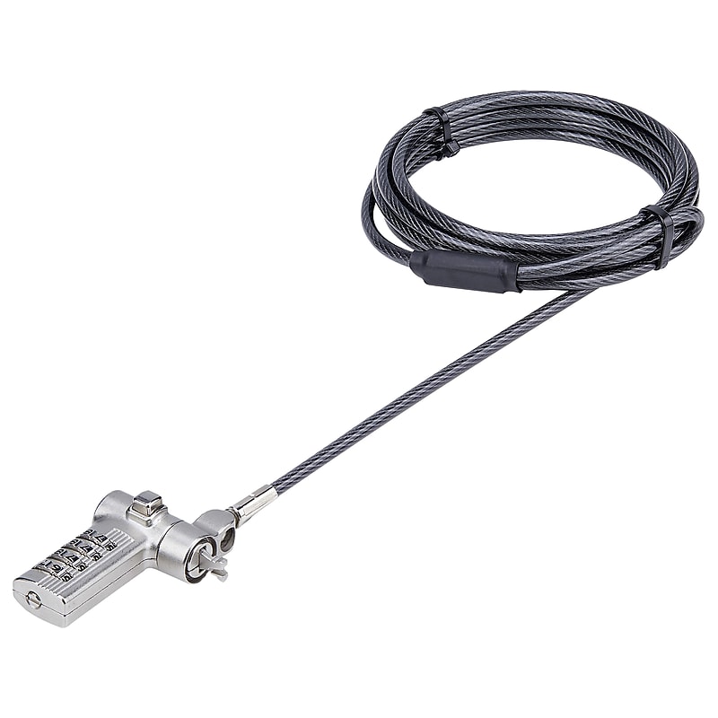 StarTech Universal Keyless Combination Laptop Cable Lock, 6.6 ft. (UNIVC4D-LAPTOP-LOCK) image 1