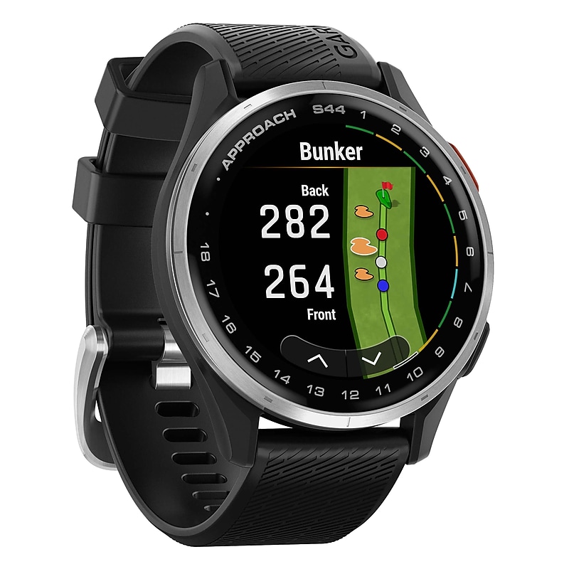 Garmin Approach S44 GPS Golf Smartwatch, 1.2", Black Silicone Band (010-03009-00) image 1