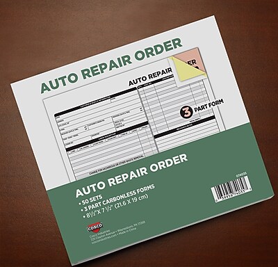 thumbnail image 2 of Invoice Books Custom Automotive Garage Repair Order / 2 Part Carbonless Auto Repair Invoice Template 2 of 13