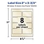 Avery Pearlized Ivory Rectangle Multipurpose Labels, 2" x 3.75", Ivory, 80/Pack (94240)~#|#~C7324074-0018-4E69-8D29ABC0BB1C4BD5_sc7