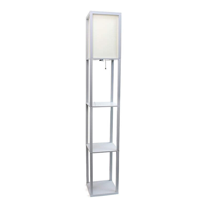 Simple Designs Etagere Organizer 62.5" Floor Lamp with Rectangular Shade, Gray (LF1014-GRY-CCLB) image 1