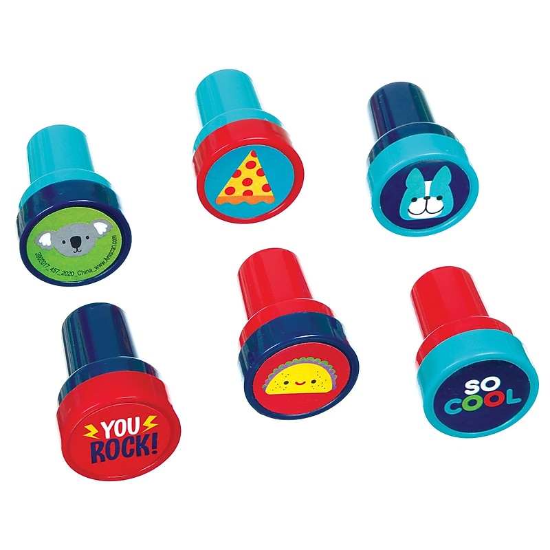 Party City So Cool Self-Inking Stampers, Assorted Colors, 12/Pack (AM3902017-NS) image 1