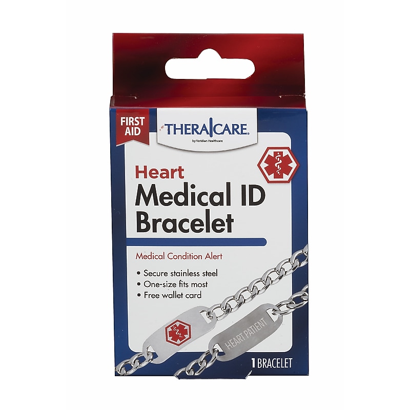 TheraCare Adult/Pediatric Tamper-Resistant Heart Medical ID Bracelet (19-019) image 1