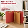 Staples 100% Recycled Classification Folder, Letter Size, 2 Partitions, Red Pressboard, Durable Construction, 20/Box~#|#~C752EB01-2A29-4879-91D560C675DA74E7_sc7