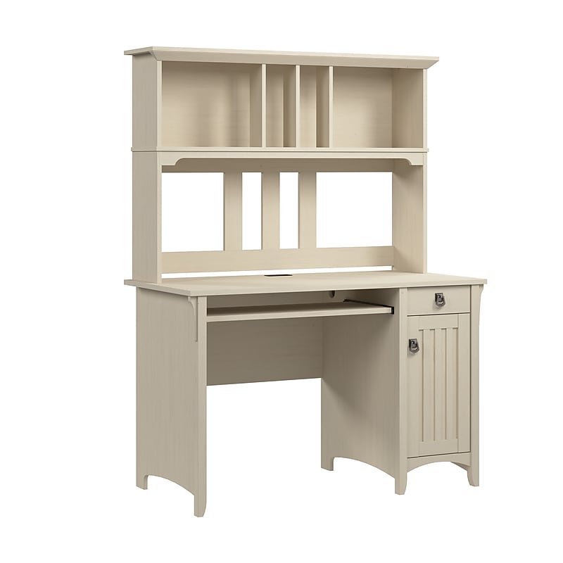 Bush Furniture Salinas 48"W Small Computer Desk with Hutch, Antique White (MY72208-03) image 1