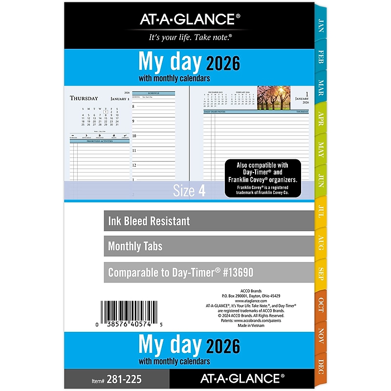 2026 AT-A-GLANCE Zenscapes 5.5" x 8.5" Daily & Monthly Refill Pages, Multicolor (281-225-26) image 1