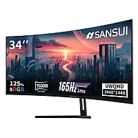 Sansui SG34C5QK 34" Curved Ultra Widescreen WQHD (3440 x 1440) 165Hz 1ms VA LED AMD FreeSync Gaming Monitor