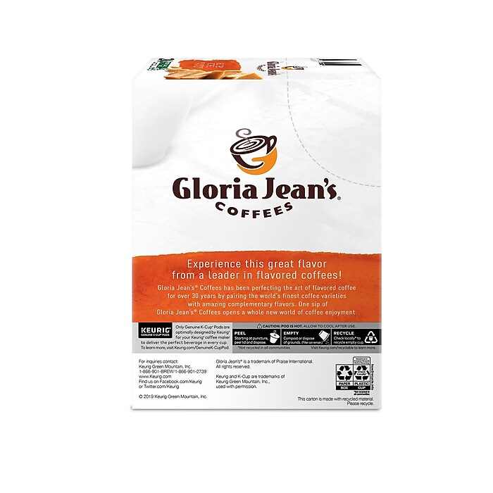 Gloria Jean s Butter Toffee Coffee Keurig K Cup Pods Medium Roast 24 Box 60051 012 Staples