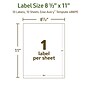 Avery EcoFriendly Shipping Labels, Matte White, 8-1/2" X 11", Laser/Inkjet, 1 Label/Sheet, 10 Labels Total (48809)~#|#~C76D4C2E-F149-46C6-B0C0DD225EE17A92_sc7