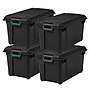 Iris Remington Stor-It-All 87.4 Quart Storage Container, Plastic, Black, 4/Pack (296005)~#|#~C7737E02-9215-492E-9A18102EC5201DBB_sc7