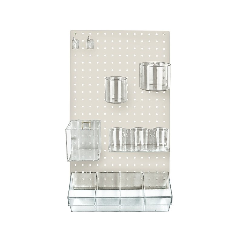 Azar 22" x 13.5" 12-Piece Pegboard Organizer Kit, White, Each (900942-WHT) image 1