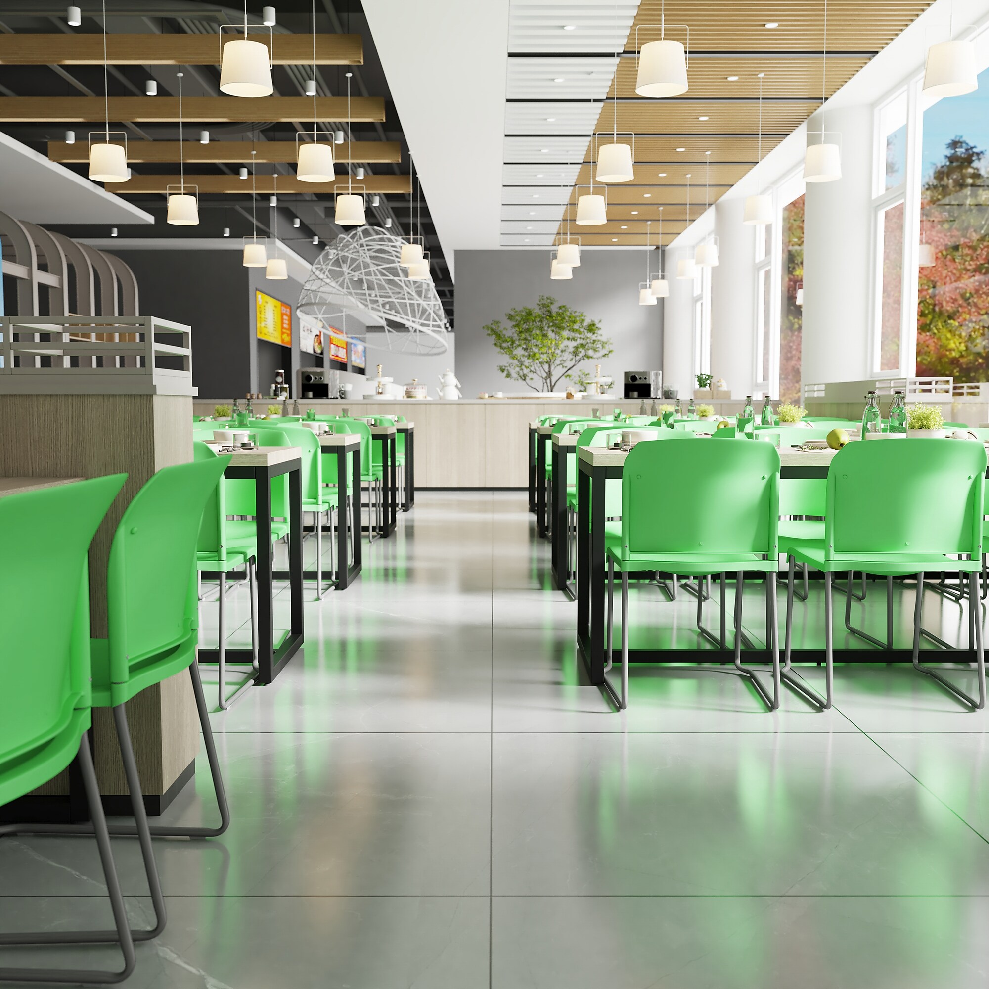 Flash Furniture HERCULES Series Plastic Contoured Stacking Chair, Green/Gray (RUT238AGN) Sansujyuku sansujyuku.com