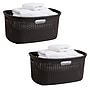 Mind Reader 10.57-Gallon Laundry Basket with Handles, Plastic, Brown, 2/Set (40LBASK2PK-BRN)~#|#~C77E5074-153E-40A0-92106449986A29F2_sc7