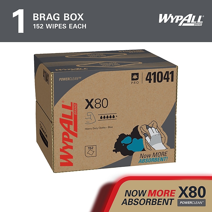 WypAll PowerClean X80 Fabric Cleaning Wipers, 16.8
