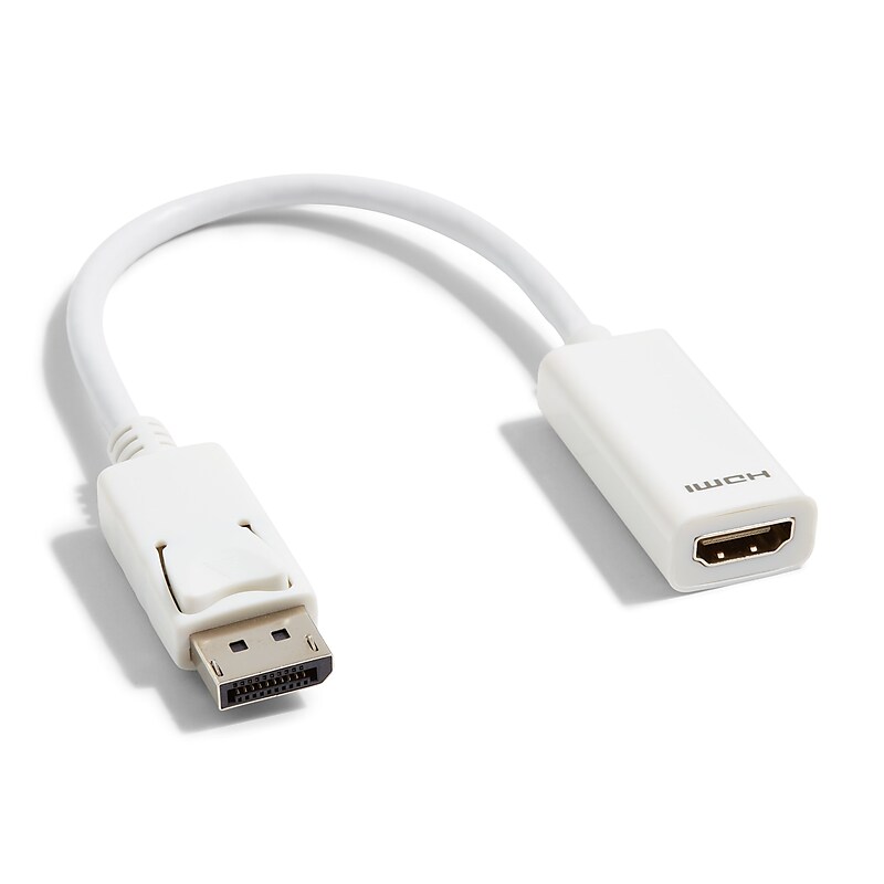 NXT Technologies 0.5' DisplayPort/HDMI Audio/Video Adapter, White (NX60396) image 1