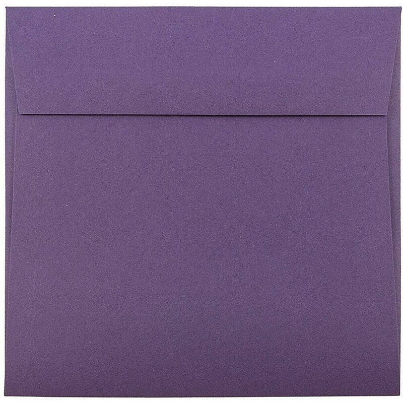 JAM Paper Booklet Envelope 6 1/2" x 6 1/2", Dark Purple, 100/Pack (363912725d) image 1