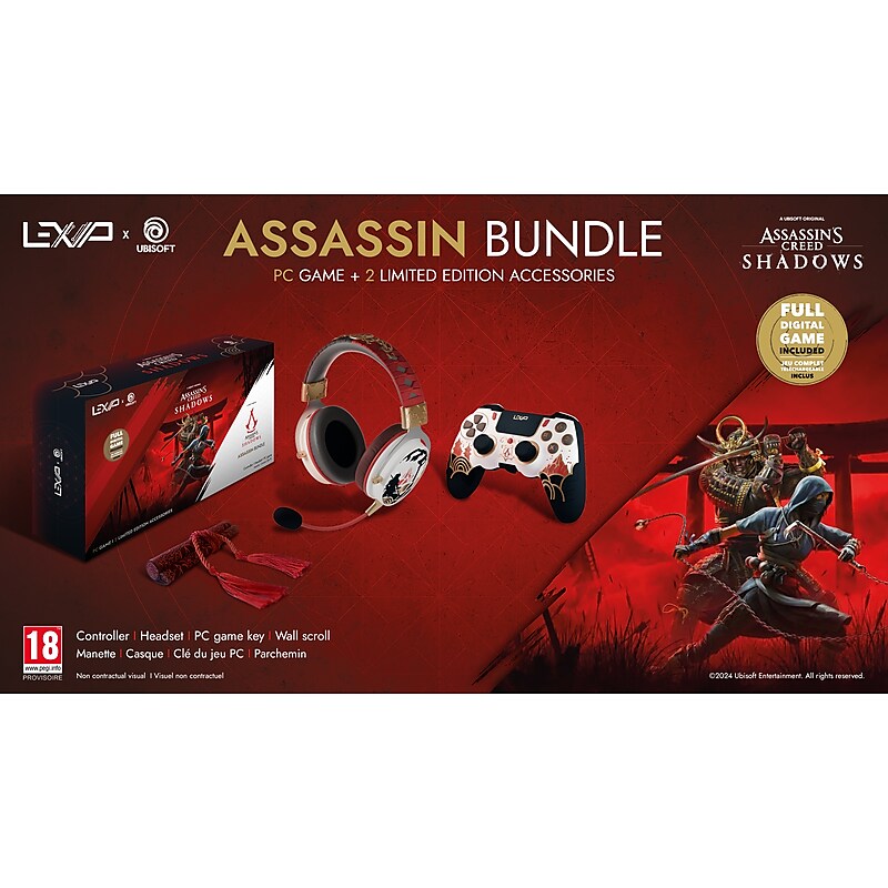 Lexips & Ubisoft Assassin's Creed Shadow Assassin Bundle: PC Game, Headset and Controller (UBXLXBOX002) image 1