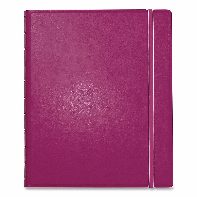 2025-2026 Filofax Soft Touch 8.5" x 10.88" Monthly Student Planner, Leather Cover, Fuchsia (REDC1811003) image 1