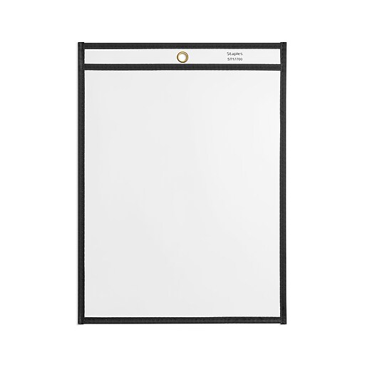 Staples Heavy Weight Stitched Job Ticket Holder, 8.5" x 11", Clear, 25/Pack (17700) Staples