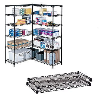 Safco Industrial 2-Shelf Metal Extra Shelf, 48.03", Black (5296BL)