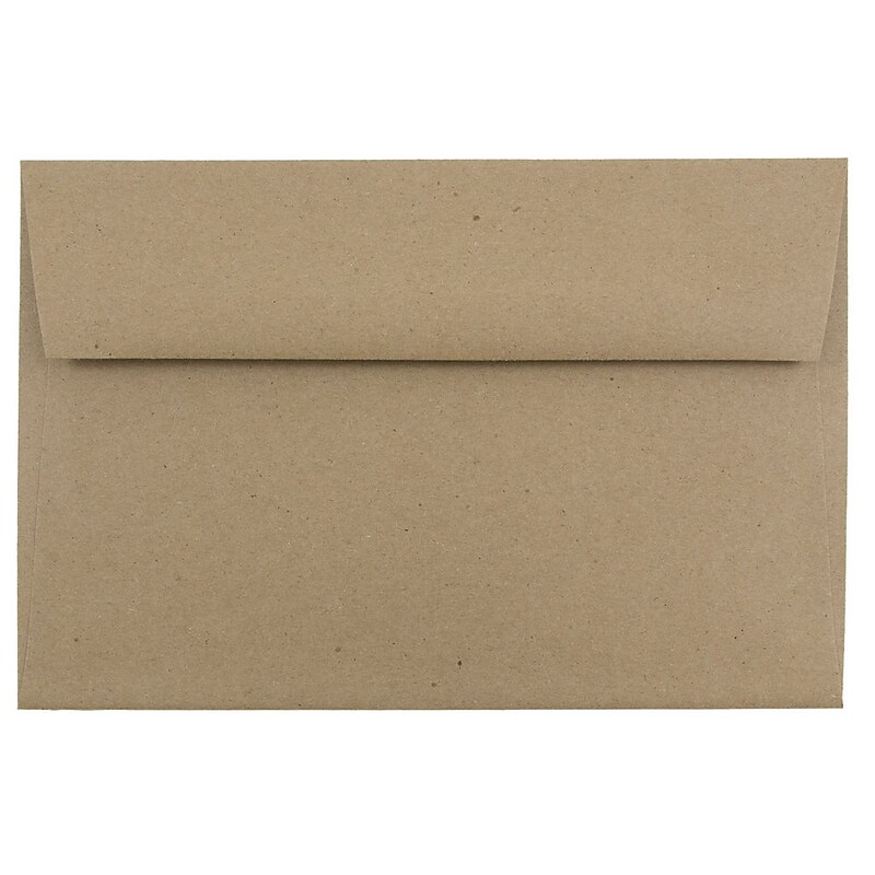 JAM Paper A9 Booklet Envelope 5 3/4" x 8 3/4", Brown Kraft, 100/Pack (LEKR875d) image 1