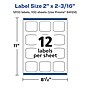 Avery Laser/Inkjet Multipurpose Labels, White, 12 Labels/Sheet, 100 Sheets/Pack (94124-WGP100)~#|#~C7BEF075-3344-47E5-BEA435199BD1FA3D_sc7