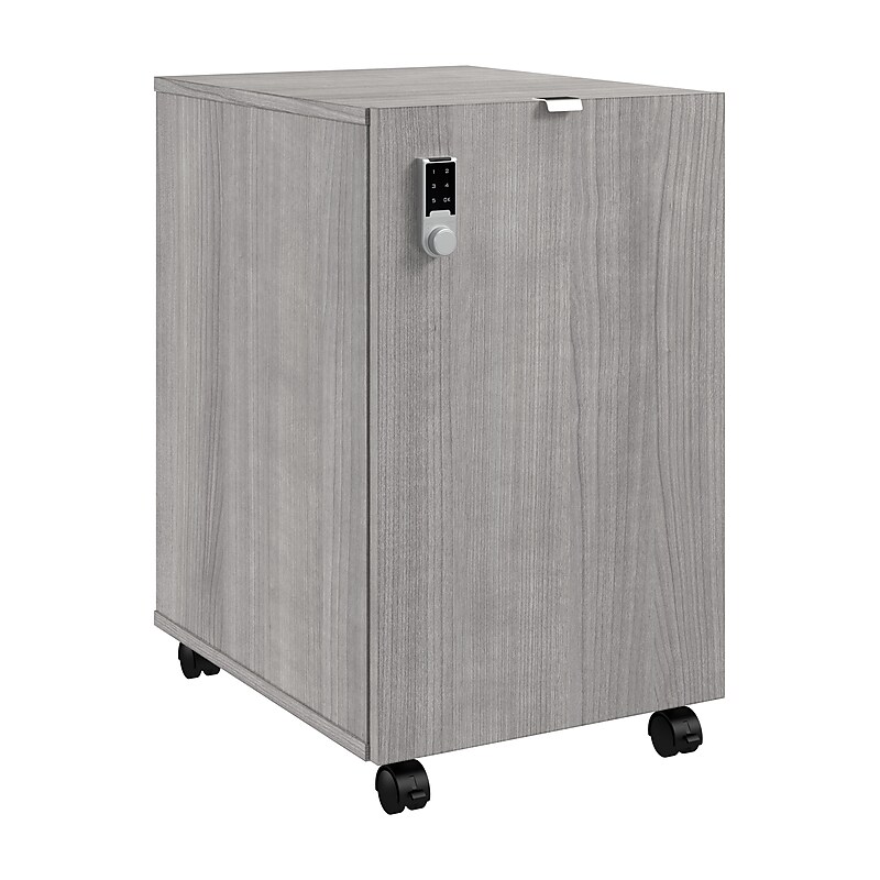 Bush Business Furniture Assure Mobile File Cabinet, Letter/Legal Size, Lockable, 26"H x 16"W x 20"D, Platinum Gray (AUS216PGSU) image 1