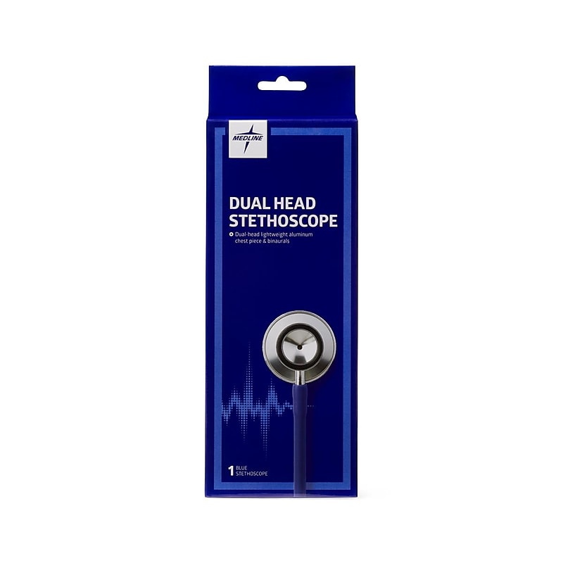 Medline Dual Head Stethoscope, Blue (MDS926203) image 1