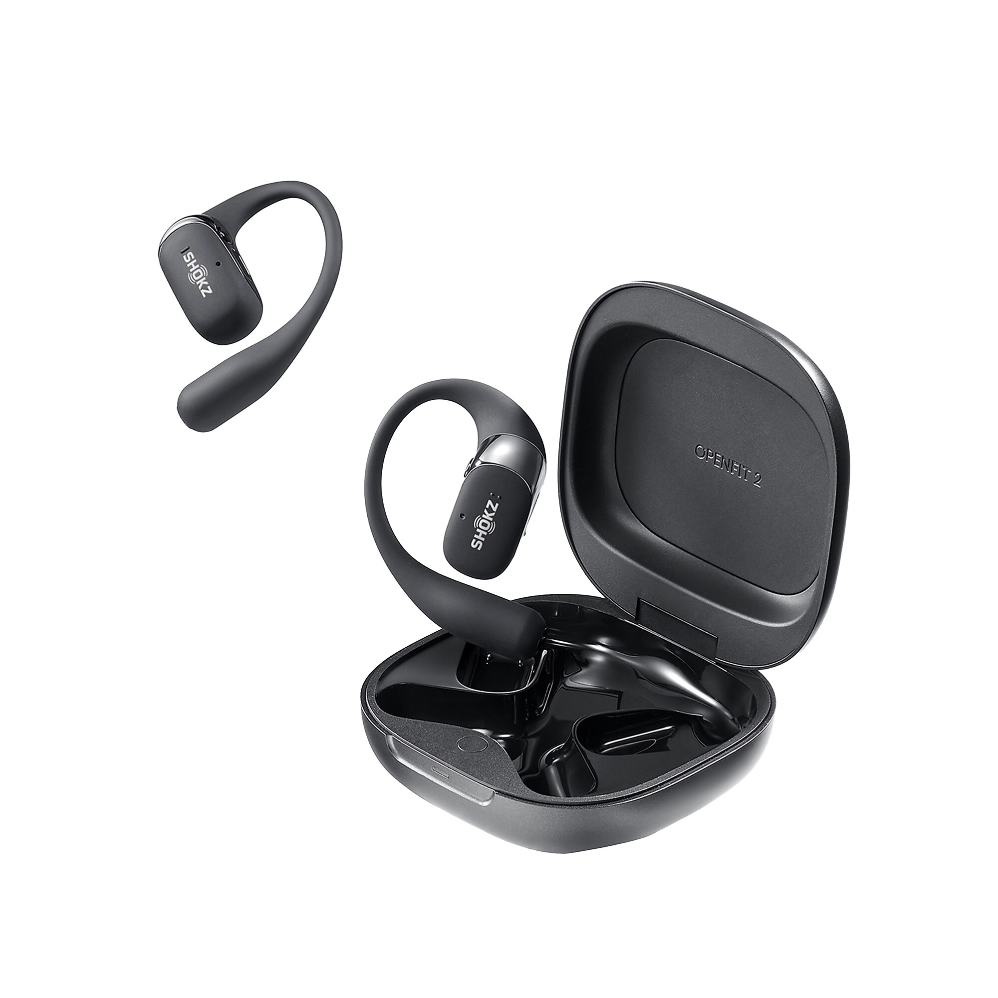 Shokz OpenFit 2 Wireless Active Noise Canceling Open-Ear Earbuds & Charging Case, Bluetooth, Black (T920-ST-BK-US) Sansujyuku sansujyuku.com