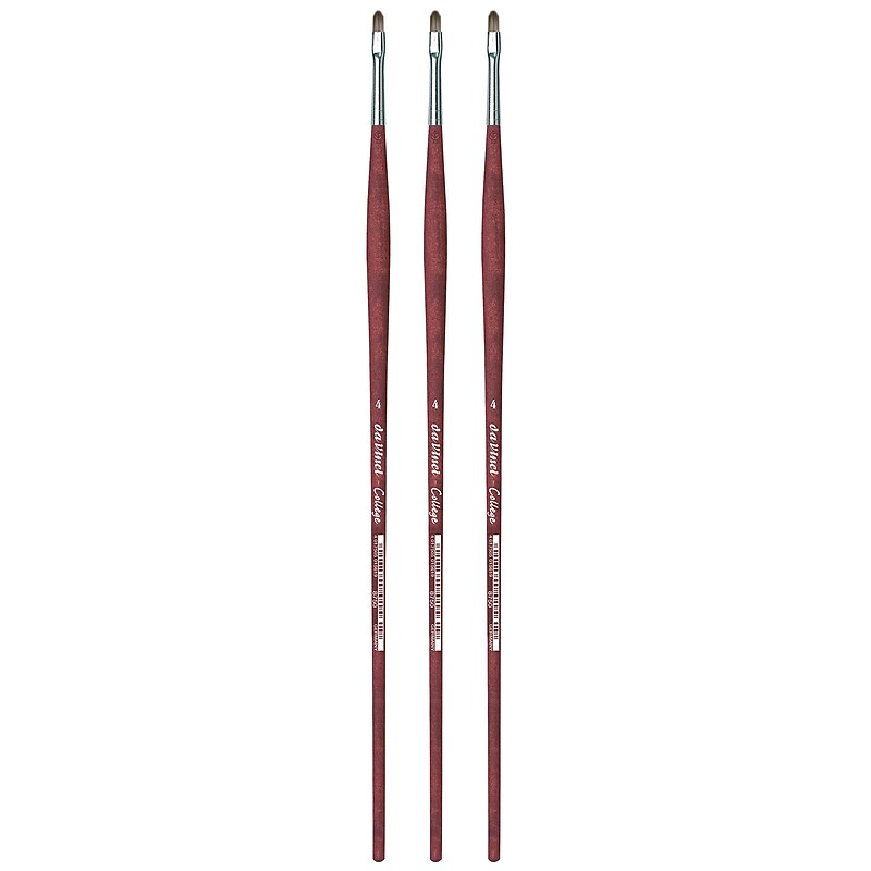 da Vinci COLLEGE Oil and Acrylic Synthetic Bristle, Filbert Brush, 3/Bundle (DVXVA87504-3) image 1