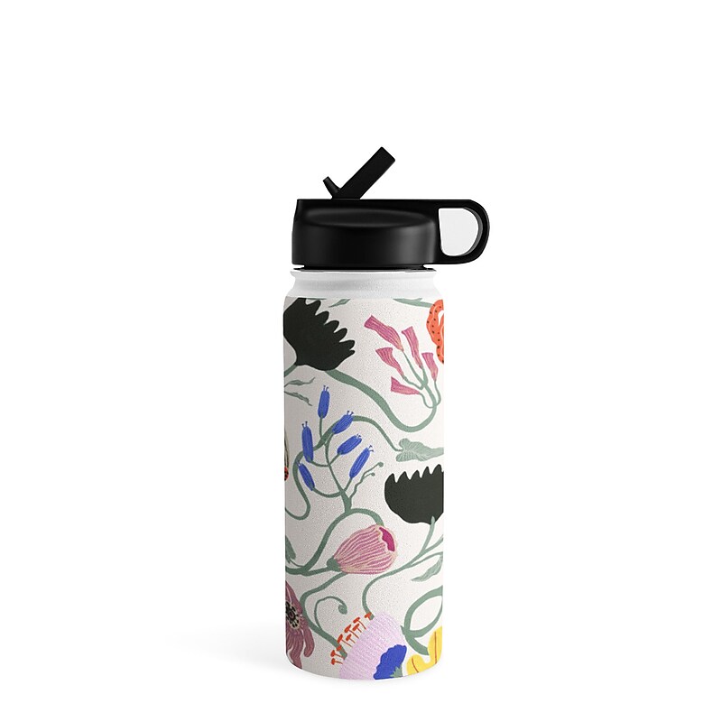 DENY Designs Frances Floral by Megan Galante Stainless Steel Double Wall Insulated Water Bottle, 18 oz. (80383-WBTL05) image 1
