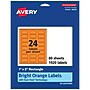 Avery Laser/Inkjet Multipurpose Rectangle Labels, 1" x 2", Bright Orange, 1920/Box (94220)~#|#~C7DB8367-E568-4645-8E73DA1EFF876110_sc7