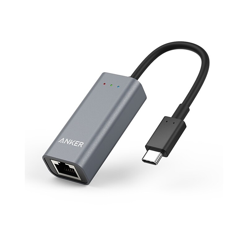 Anker USB-C to RJ45 Adapter, Male to Female, Silver (A83410A1) image 1