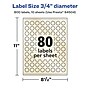 Avery Laser/Inkjet Round Multipurpose Labels, 0.75" Dia., Ivory, 800 Labels/Pack (94504)~#|#~C7E98260-7B7D-4866-B67FA79C4558EFC2_sc7