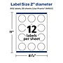 Avery Laser/Inkjet Round Multipurpose Labels, 2" Dia., 300 Labels/Pack (94501)~#|#~C7E9F5B1-4D96-4707-925D1B7FBE7E179F_sc7