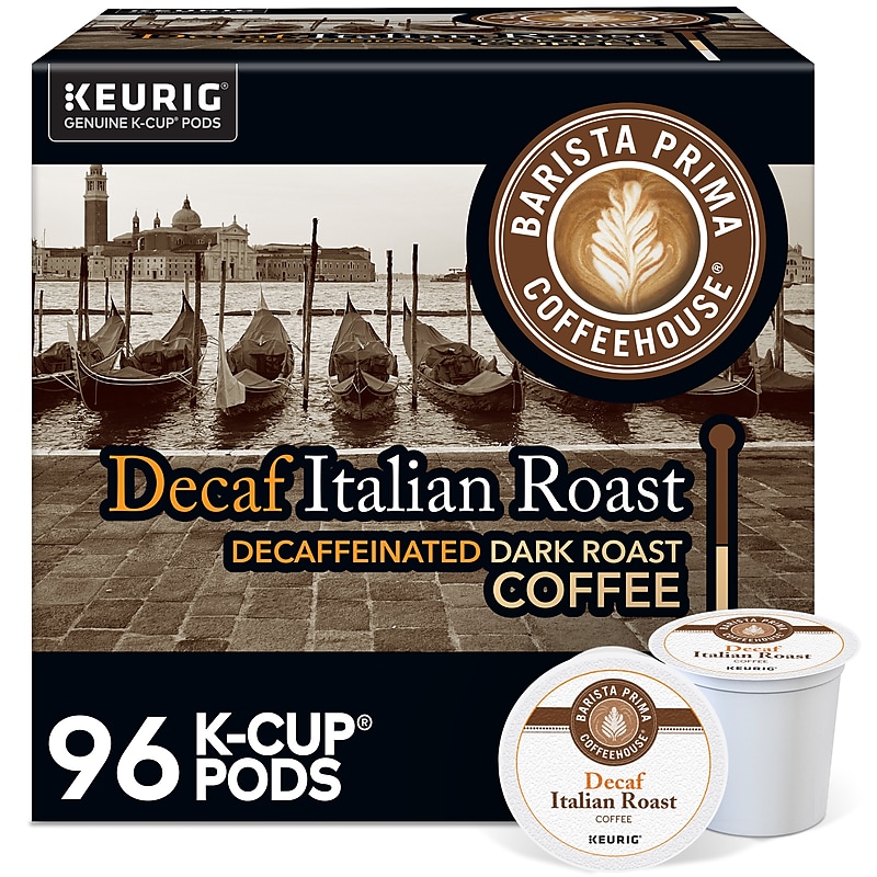 Barista Prima Decaf Italian Roast Coffee, Keurig K-Cup Pod, Dark, 96/Carton (6624CT) image 1