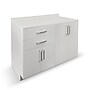 Viva Comfort 36'' H x 48" Exam Room Medical Cabinet with 24" Right Side Desk, 4 Doors, 2 Drawers, Gray (902-48NS-GRY-AO)~#|#~C7F126F6-76DB-4CE8-871F5F375C8B3D4C_sc7