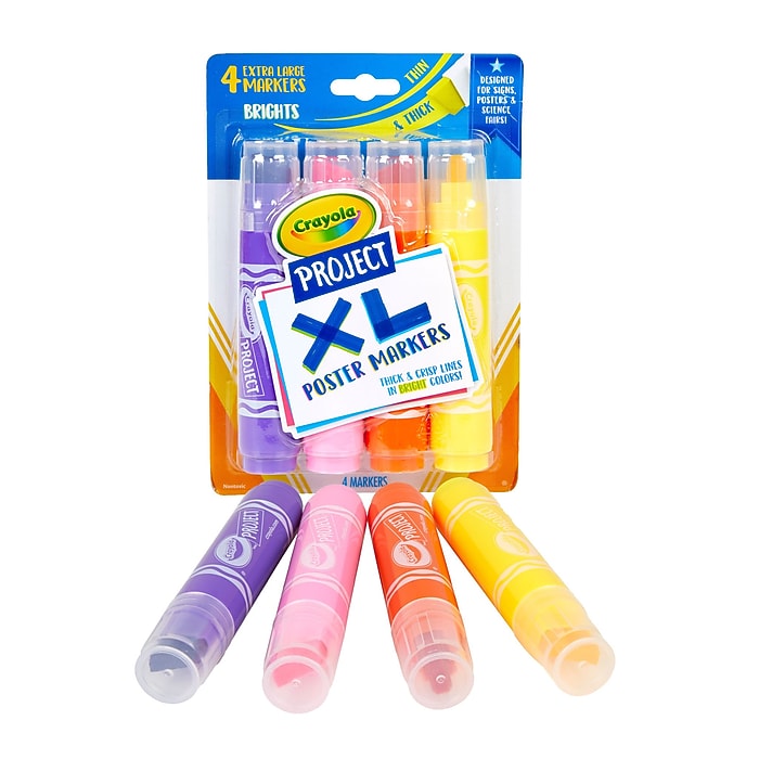 4 Ct Project™ XL Poster Markers, Bright | Staples