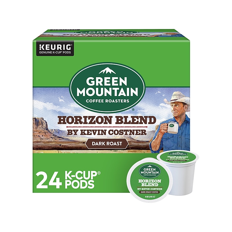 Green Mountain Coffee Roasters Horizon Blend by Kevin Costner Coffee, Keurig K-Cup Pod, Dark Roast, 24/Carton (5000379575) image 1