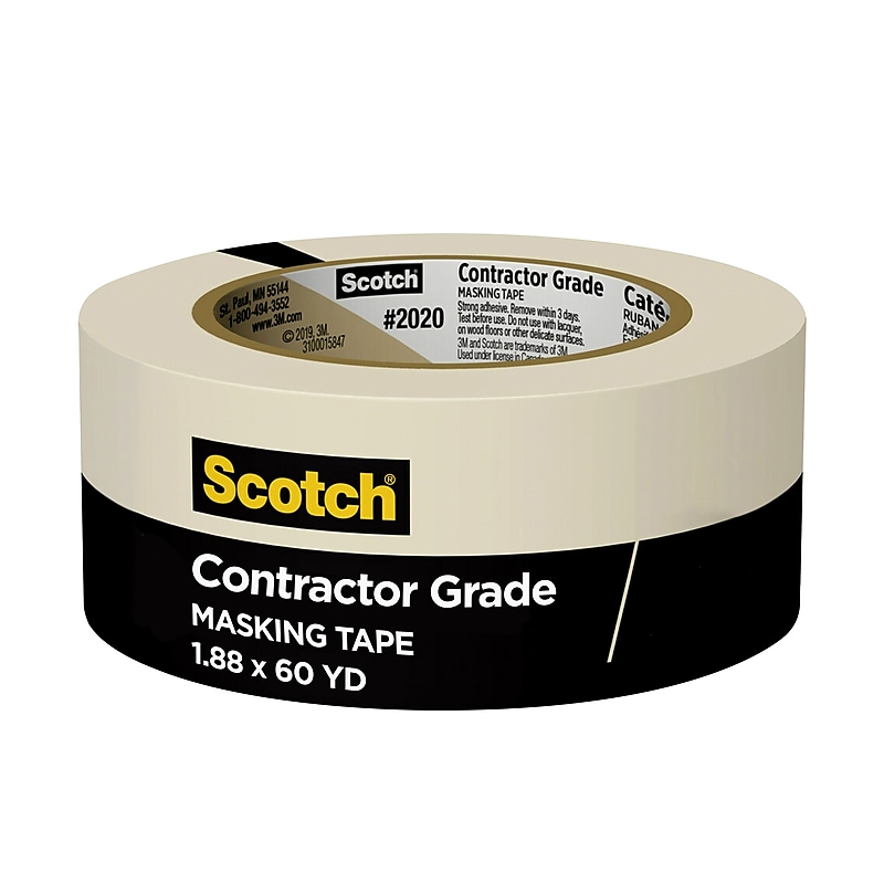 Scotch Masking Tape, 1.88" x 60 yds., Beige, (2020-2A-BK) image 1