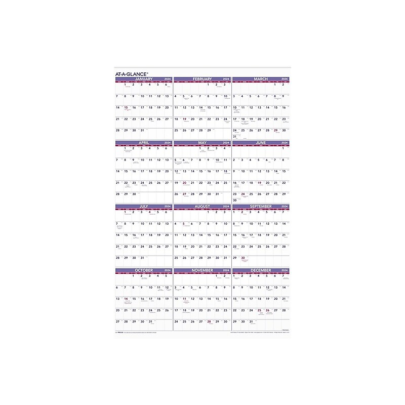 2024 AT-A-GLANCE 24" x 36" Yearly Wall Calendar (PM12-28-24) image 1