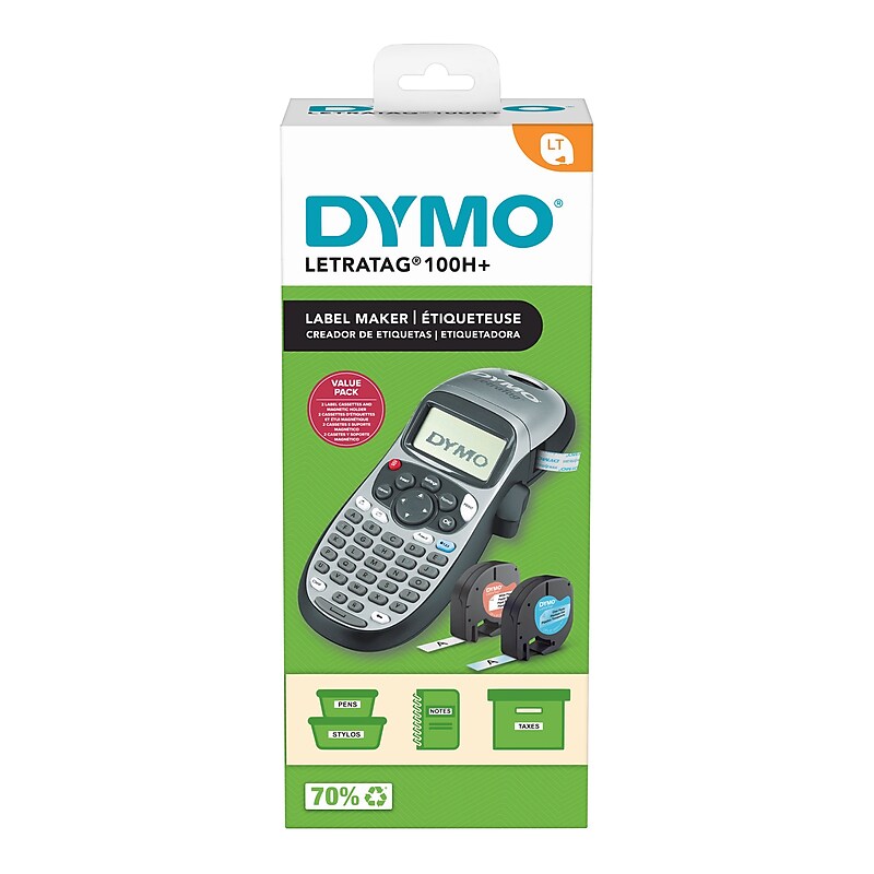 Dymo LetraTag Plus LT-100H Portable Thermal Label Maker, Silver (21455) image 1