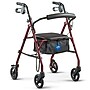 Medline Basic Knockdown Folding Steel Rollator, Burgundy (MDS86850ESKD)~#|#~C80367BE-14A6-42FF-AC2F12C9B384426F_sc7