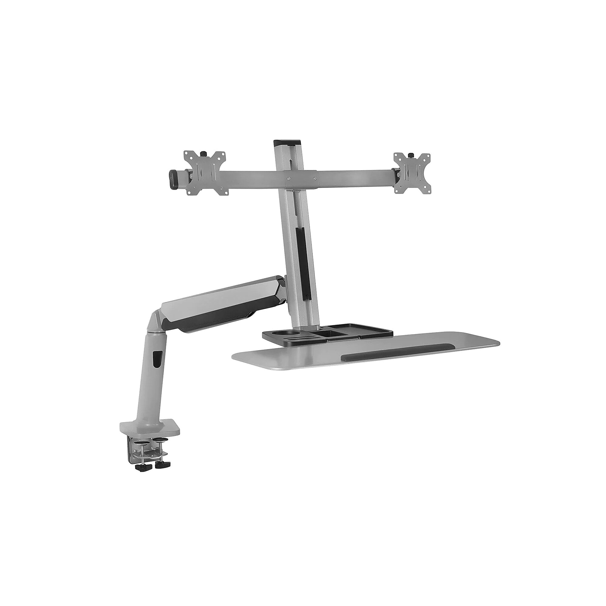Mount-It! Dual Monitor Sit-Stand Workstation, Height Adjustable Desk Converter with Full Motion Arm (MI-7904) Sansujyuku sansujyuku.com