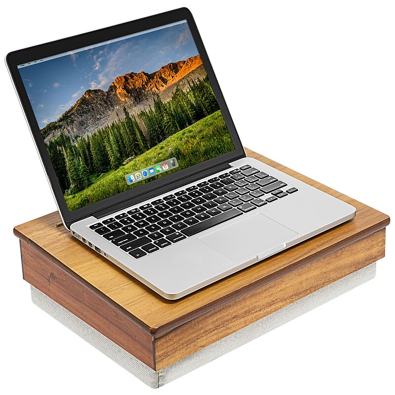 LapGear SchoolHouse 15.6" x 12.2" x 3.9" Lap Desk, Acacia Wood (45076) image 1