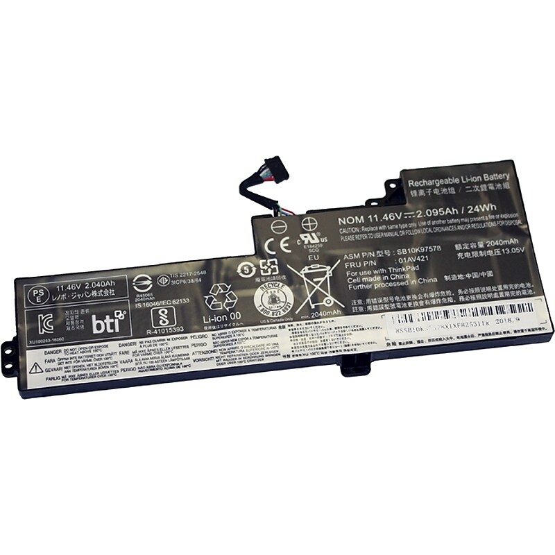 Battery Technology Li-Ion Replacement Battery for Lenovo ThinkPad T470/T480/A475/A485, 2090mAh (01AV421-BTI) image 1