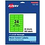 Avery Laser/Inkjet Multipurpose Rectangle Labels, 1" x 2.5", Neon Green, 960/Pack (94221)~#|#~C8137683-416A-44F7-80140E666291641D_sc7